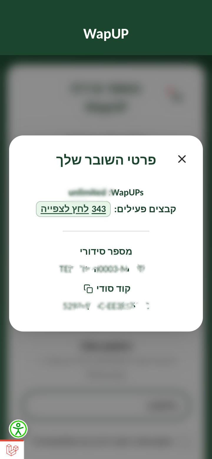 Menu: voucher, files & WapUPs